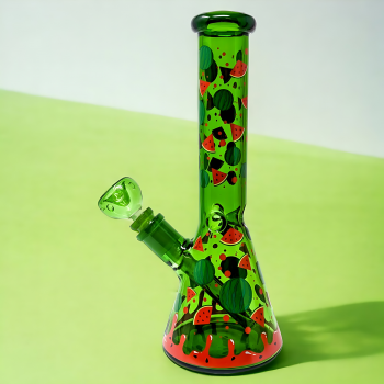 12" 5mm Color Tube 'Juicy Joy' Decal Art Beaker Water Pipe - [BB997]